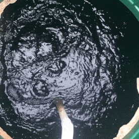 Very little air is entering the effluent inside an aerobic treatment unit