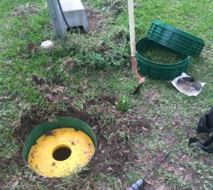 septic tank openings are buried